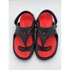 NothinZ Flip Flop Sandals Youth 3-4 Black Soft Rubber Women’s 5-6 Comfort Lounge